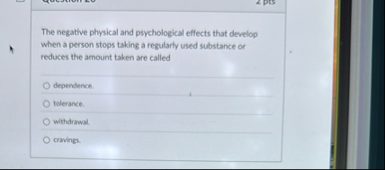 Solved The negative physical and psychological effects that | Chegg.com