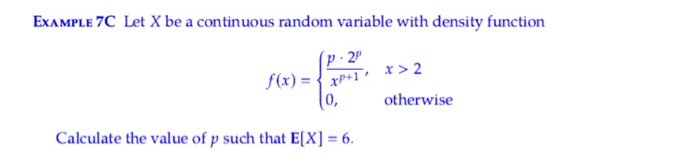Solved EXAMPLE 7C Let X be a continuous random variable with | Chegg.com