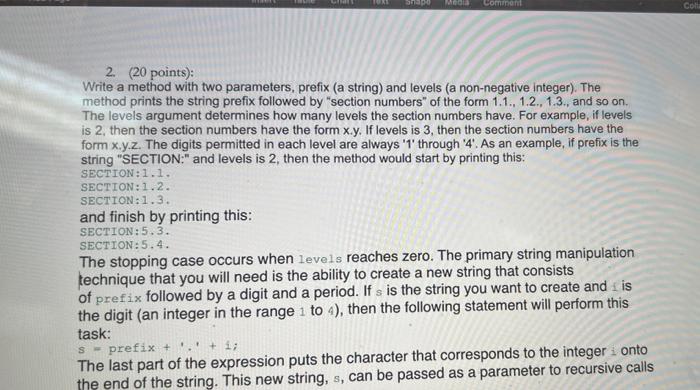 Solved 2. (20 points): Write a method with two parameters, | Chegg.com