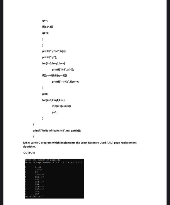 Solved Task Write C Program Which Implements The Least 3579