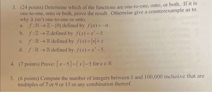 Solved 3. (24 points) Determine which of the functions are | Chegg.com