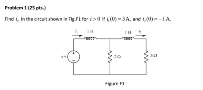 Solved Problem 1 (25 pts.) Find i, in the circuit shown in | Chegg.com