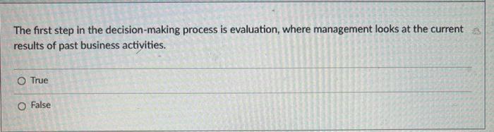 Solved The first step in the decision-making process is | Chegg.com