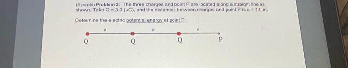 Solved (8 points) Problem 2: The three charges and point P | Chegg.com