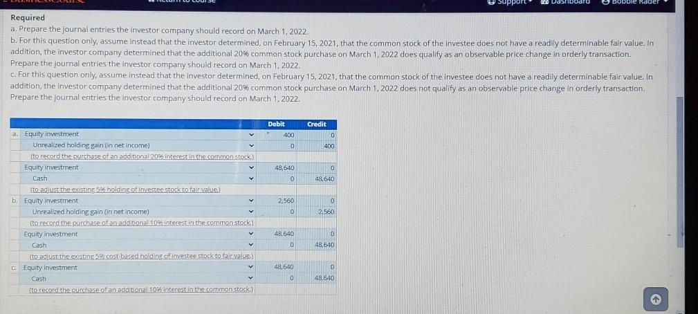 Solved Reporting a Change to the Equity Method Assume an | Chegg.com