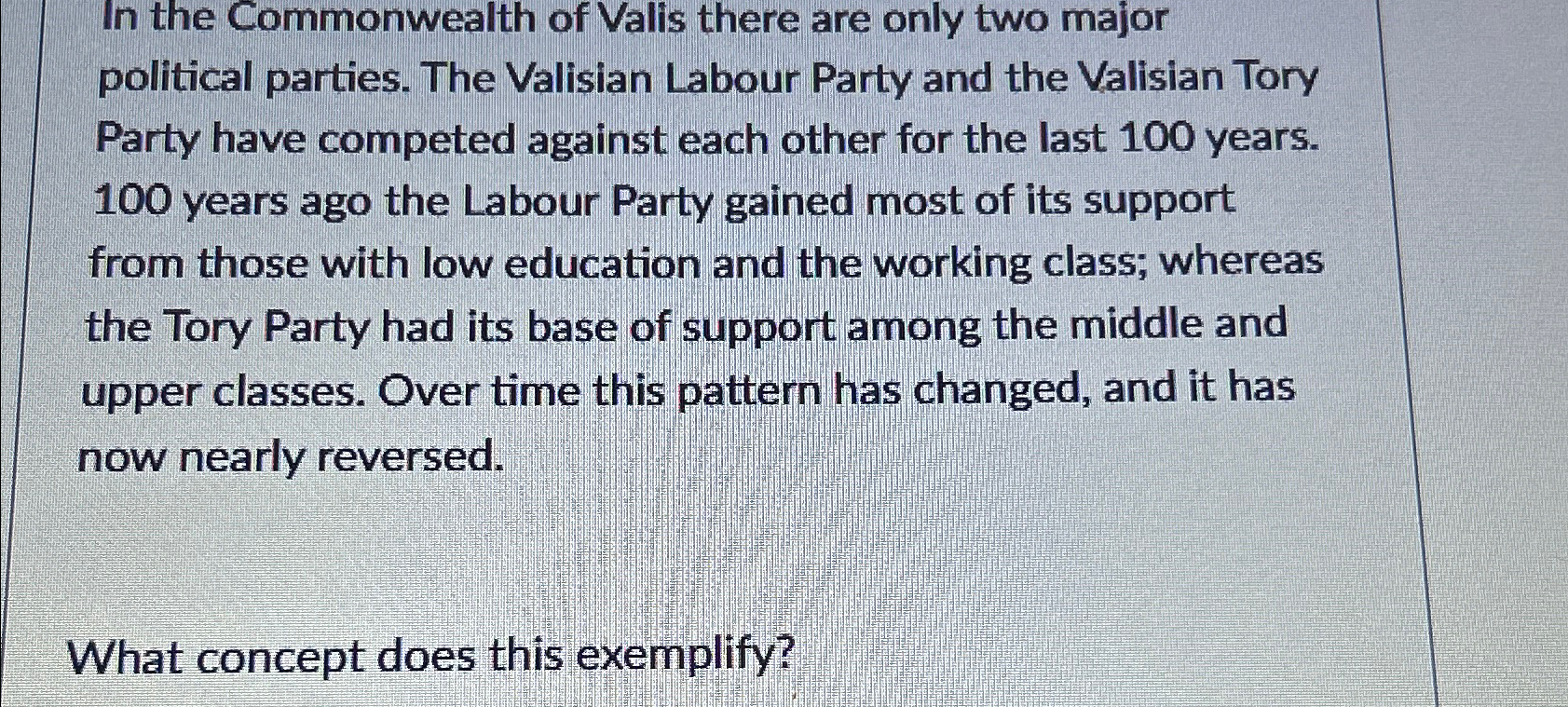 Solved In the Commonwealth of Valis there are only two major | Chegg.com