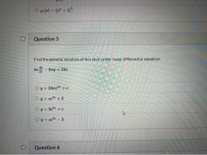 Solved O X 1 Question 5 Find The General Solution Of