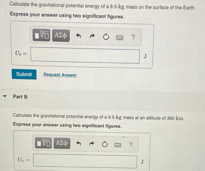 Solved Calculate The Gravitational Potential Energy Of A | Chegg.com