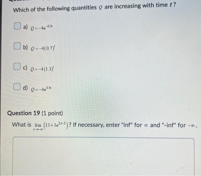 Solved Which of the following quantities Q are increasing | Chegg.com