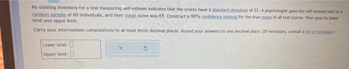 Solved An existing inventory for a test measuring | Chegg.com