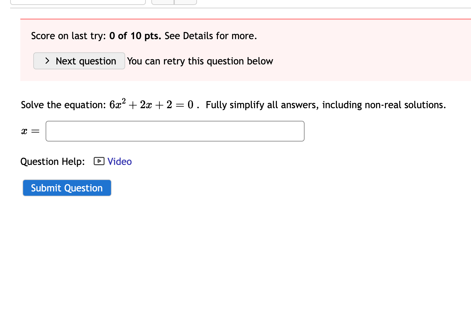 Solved Solve The Equation 6x2 2x 2 0 ï Fully Simplify All Chegg Solved Solve The Equation 6x2 2x 2 0 ï Fully Simplify All Chegg