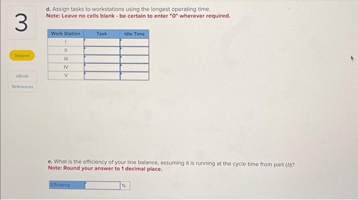 Solved An assembly line is to be designed to operate 8.75 | Chegg.com
