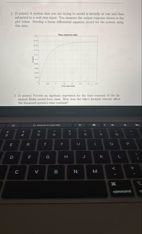 (5 ﻿points) ﻿A system that you are trying to model is | Chegg.com image.