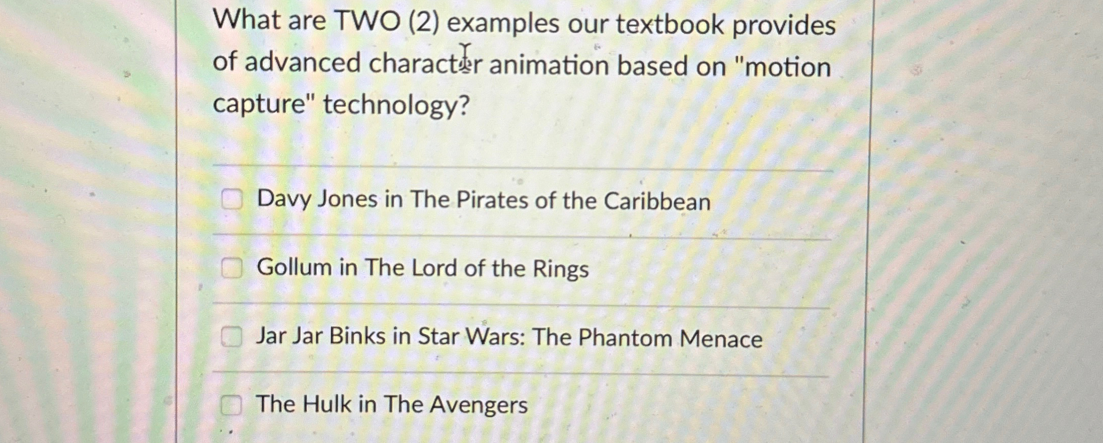 Solved What are TWO (2) ﻿examples our textbook provides of | Chegg.com