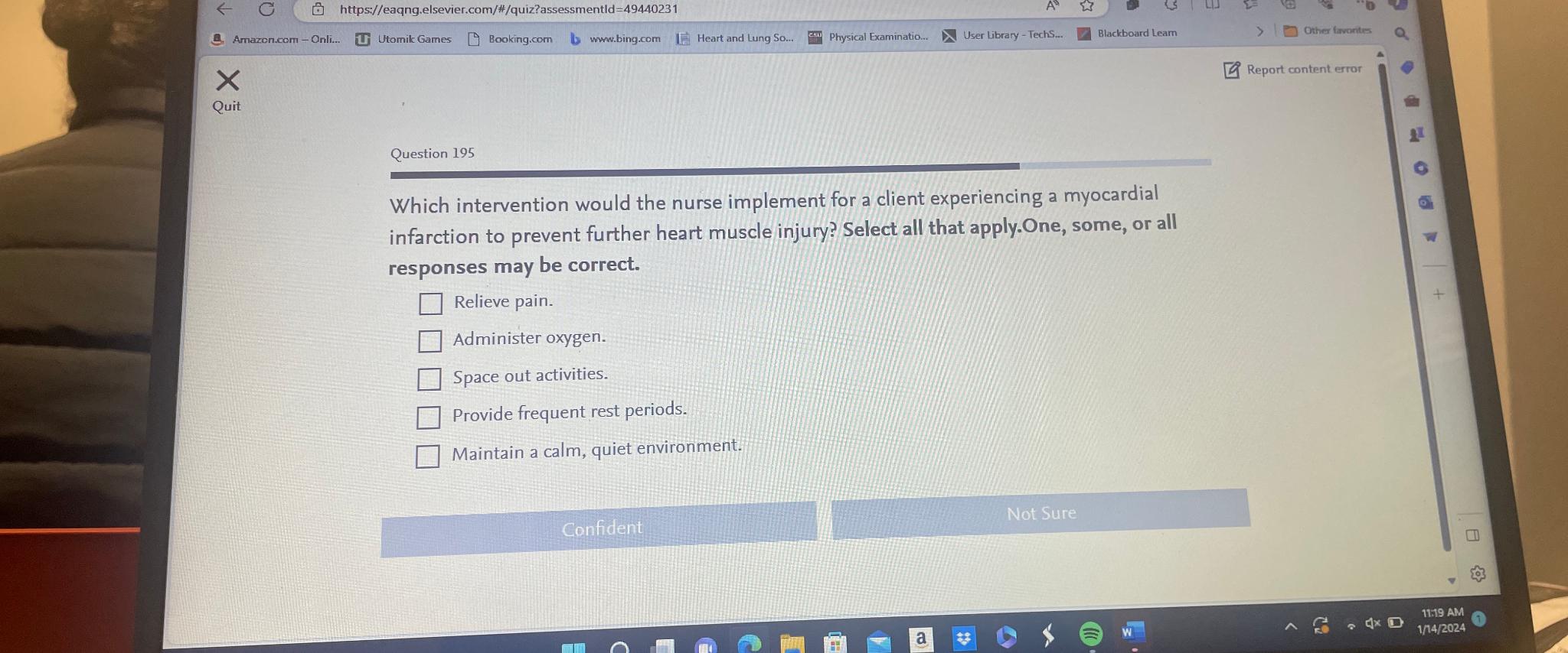 Solved Question 195Which intervention would the nurse | Chegg.com