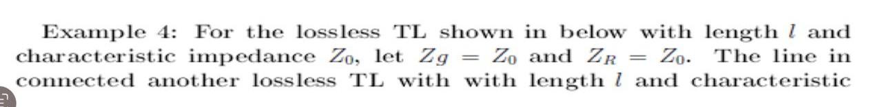 Solved Example 4: For the lossless TL shown in below with | Chegg.com