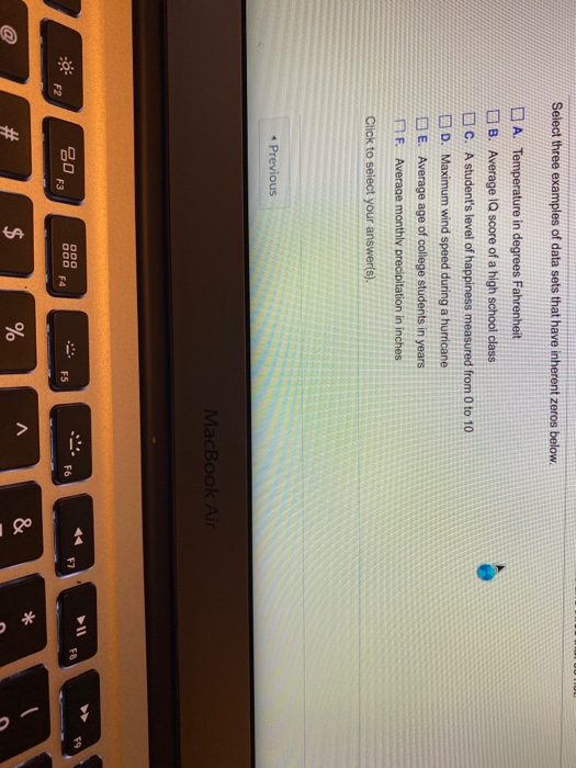 Solved What is an inherent zero? Describe three examples of