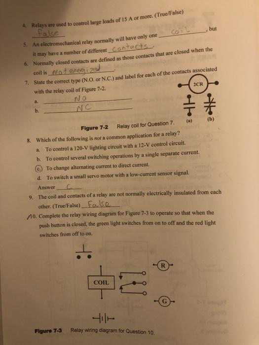 Solved Relays are used to control large loads of Is A or Chegg