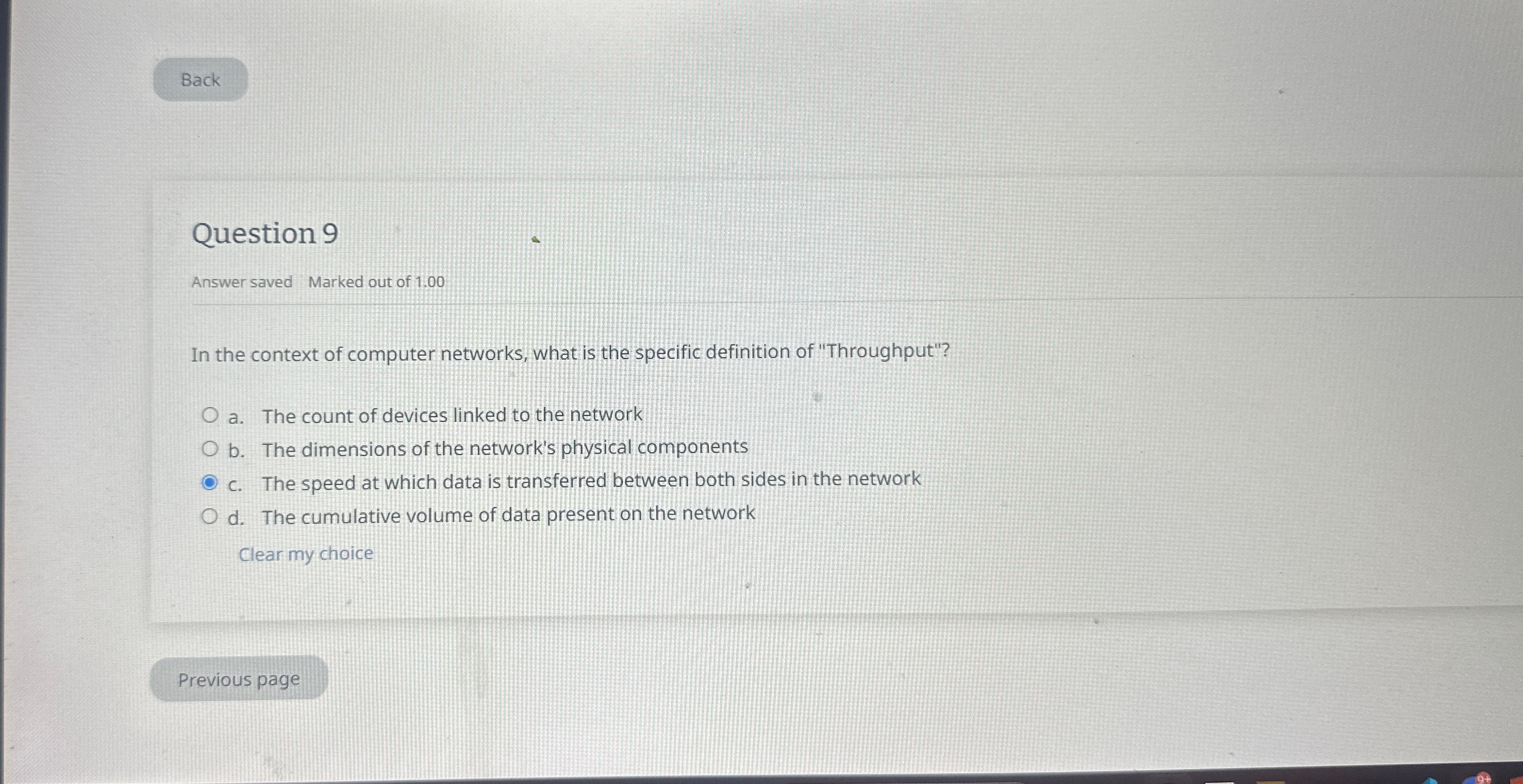 Solved Question 9Answer savedMarked out of 1.00In the | Chegg.com