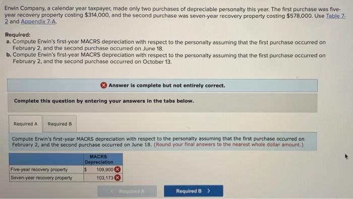 Solved Erwin Company, a calendar year taxpayer, made only | Chegg.com