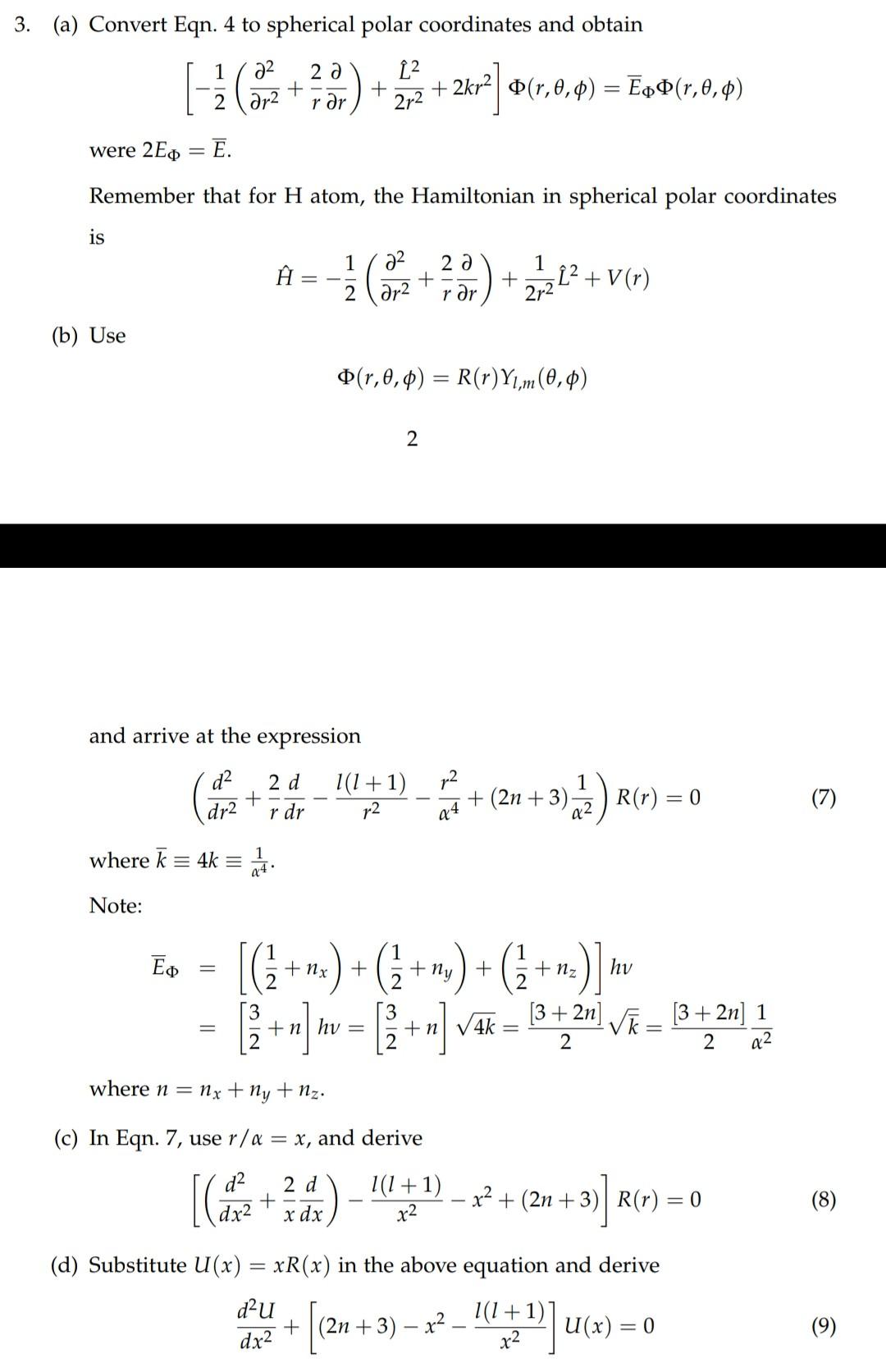 3. (a) Convert Eqn. 4 to spherical polar coordinates | Chegg.com