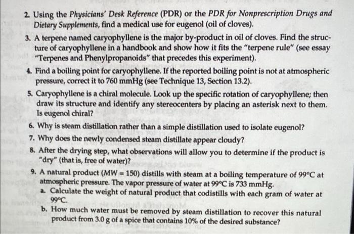 2. Using the Physicians' Desk Reference (PDR) or the | Chegg.com