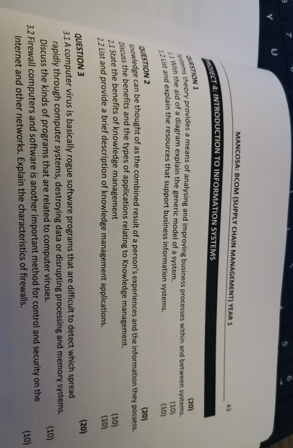 US MANCOSA (SUPPLY CHAIN MANAGEMENT) YEAR 1 43