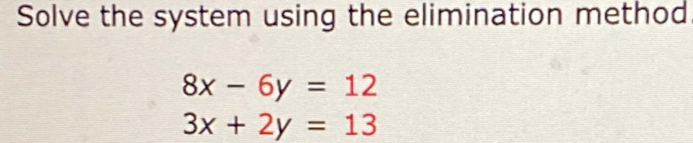 Solved Solve the system using the elimination | Chegg.com