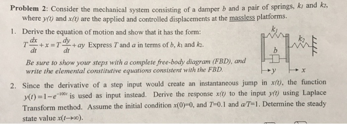 Solved Problem 2: Consider the mechanical system consisting | Chegg.com