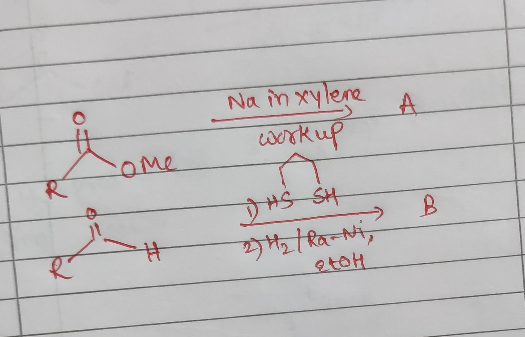 Solved workup Na in xylene A RR′′ 1) HS SH 2) H2RRaNH1,BH
