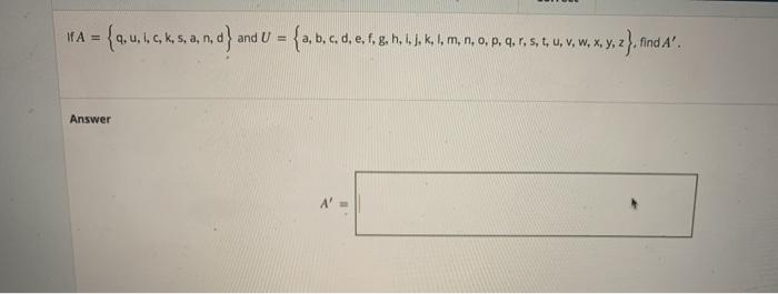 Solved Ifa Q U Ck S A N A And And U A B C Chegg Com