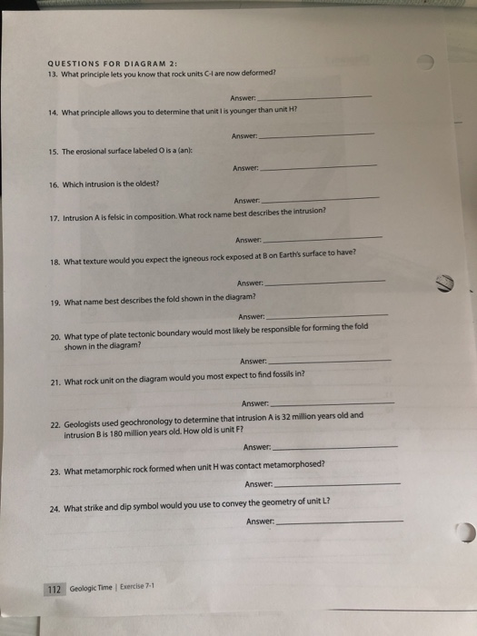 Solved DATE: SECTION: EXERCISE 7-1 Geologic Time PURPOSE The | Chegg.com