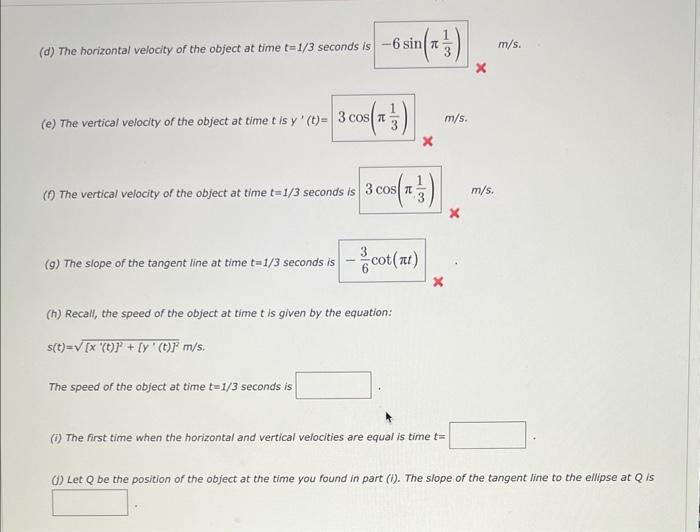 Solved Consider An Object Moving In The Plane Whose Location | Chegg.com