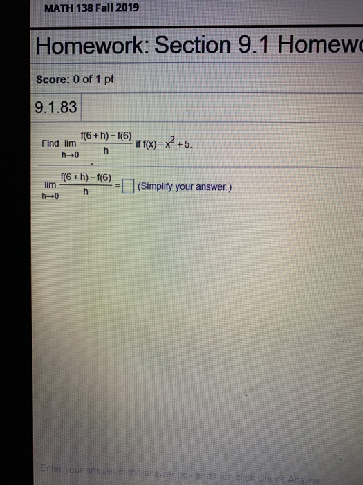 Solved MATH 138 Fall 2019 Homework: Section 9.1 Homew Score: | Chegg.com