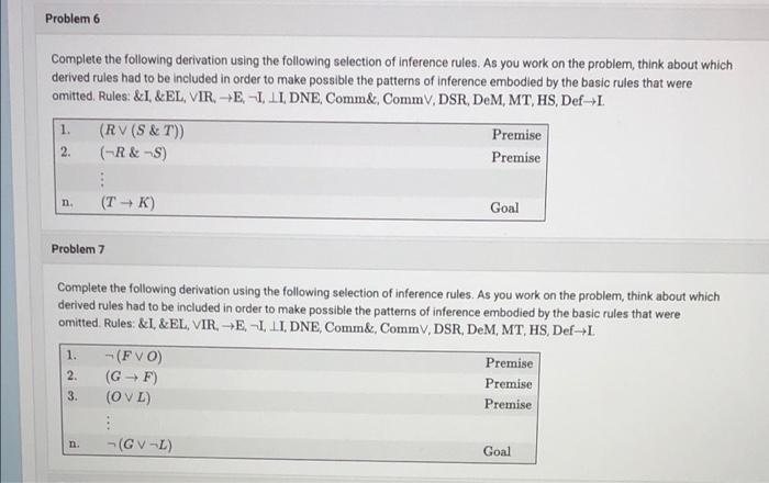 Solved Problem 6 Complete The Following Derivation Using The | Chegg.com