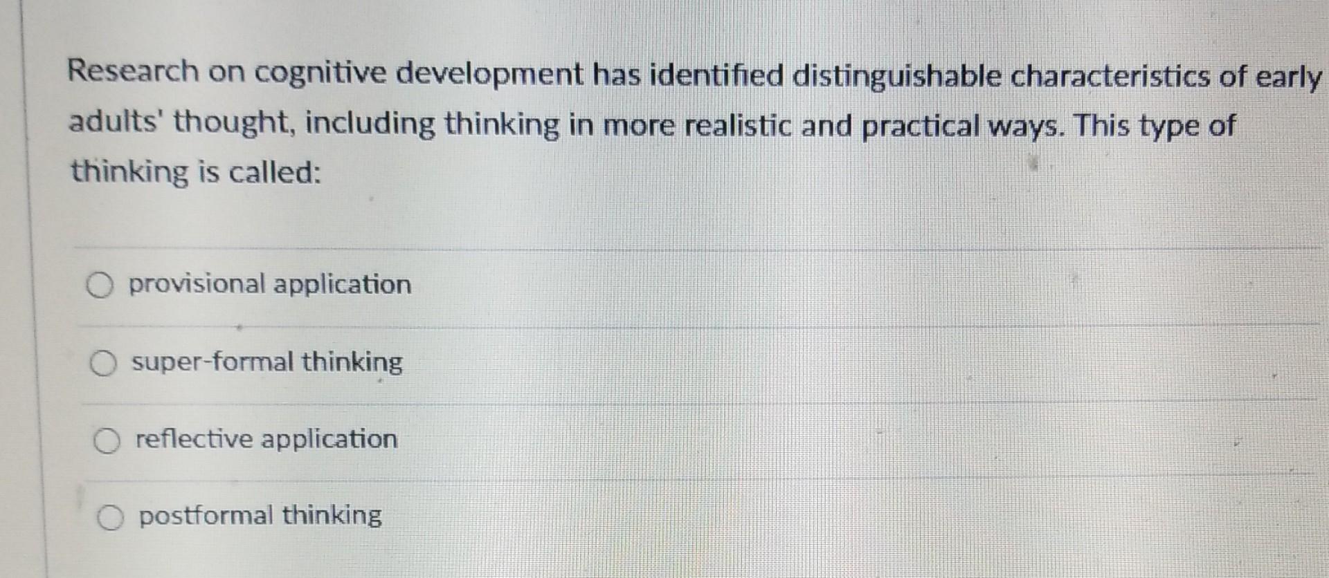 Examples of cognitive online characteristics