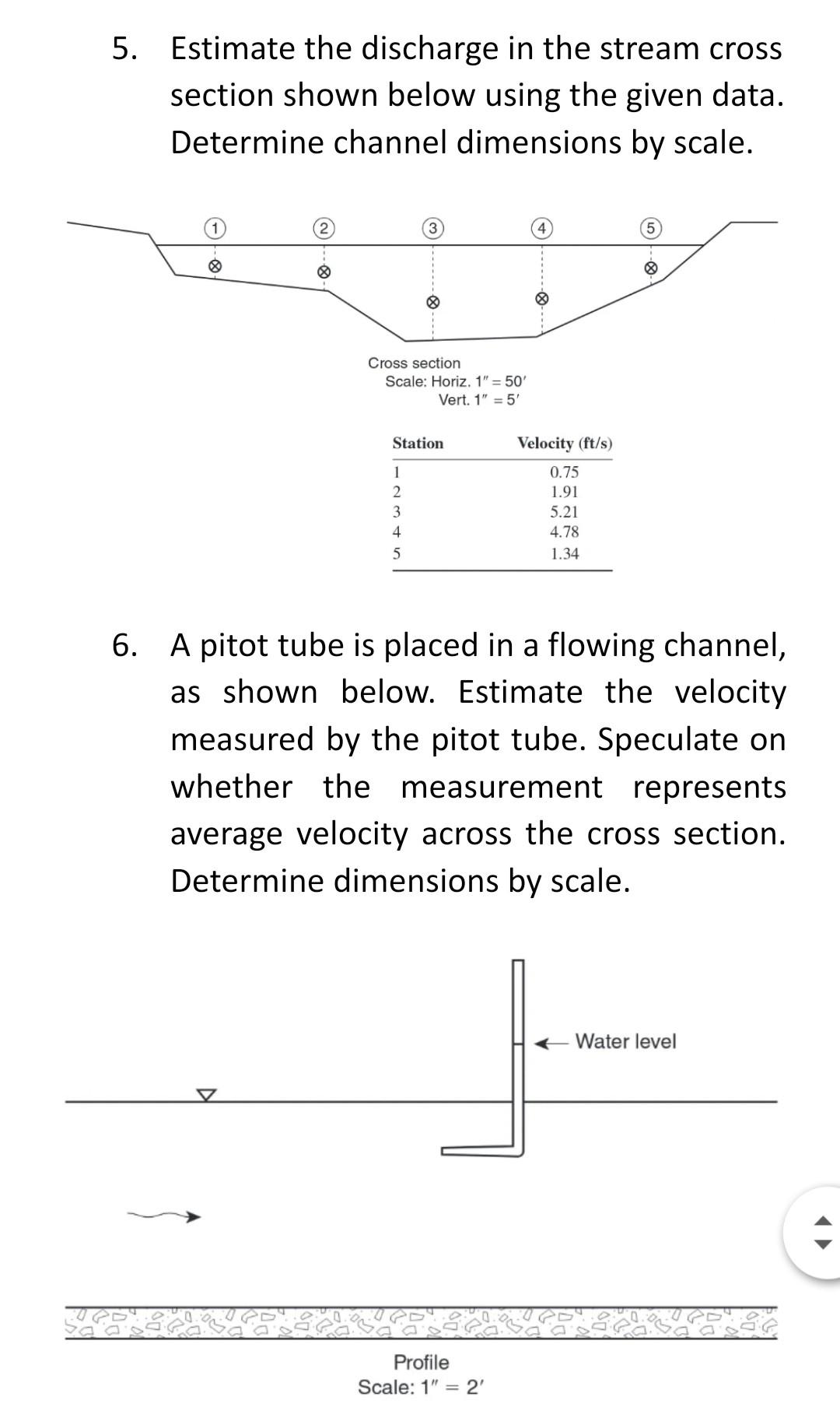 Solved 5. Estimate The Discharge In The Stream Cross Section | Chegg.com