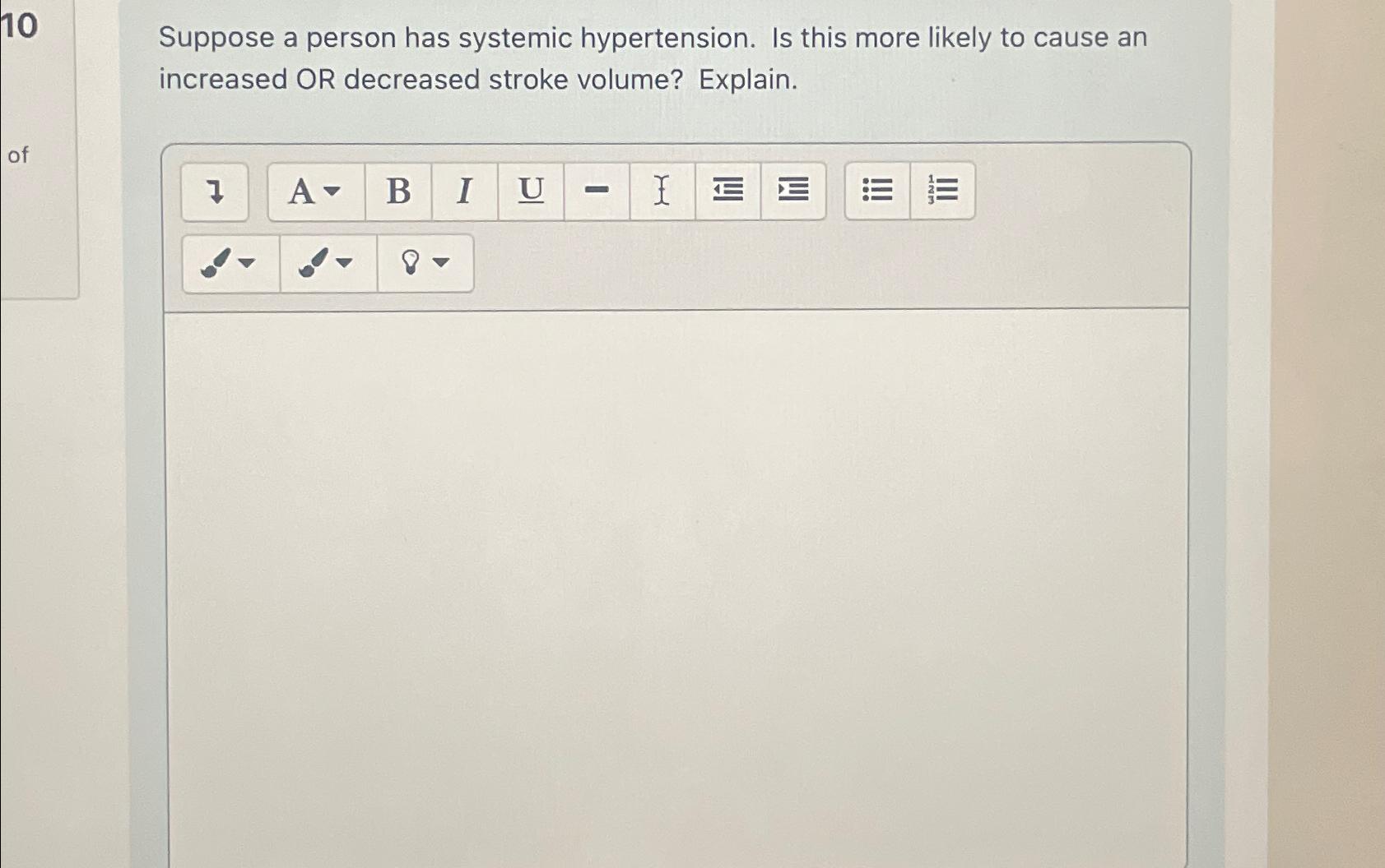 Solved Suppose a person has systemic hypertension. Is this | Chegg.com