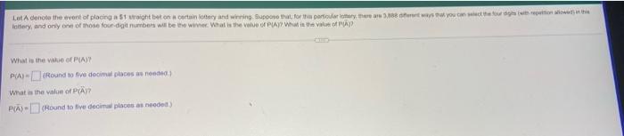 Solved Let A Denote The Event Of Placing A 1 Straight Bet Chegg