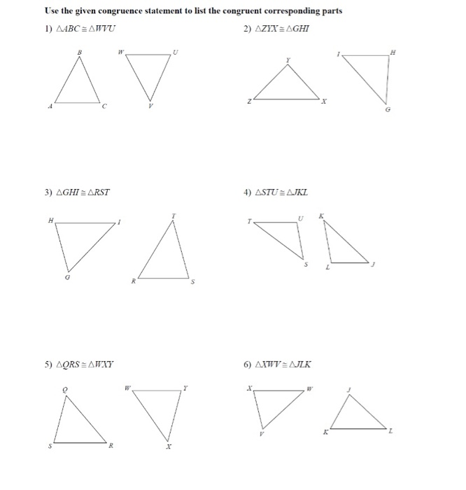 Solved Use the given congruence statement to list the | Chegg.com