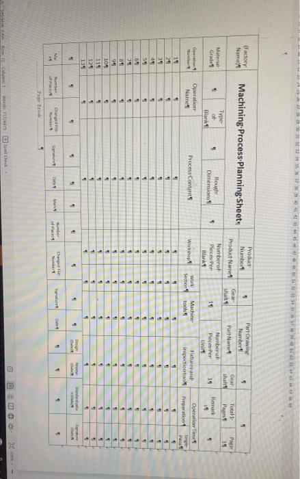 F4 (Factory Nome) Machining Process Planning Sheets | Chegg.com