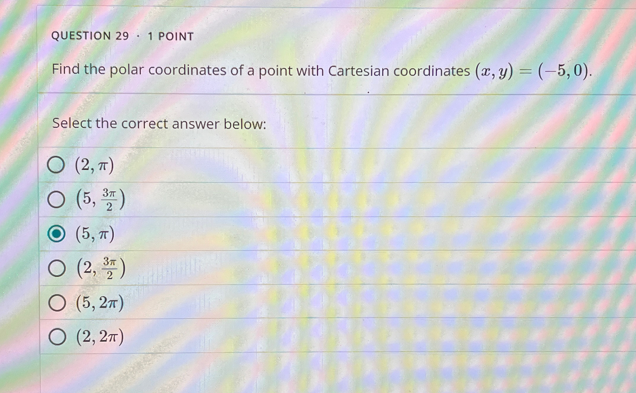 Solved QUESTION 29*1 ﻿POINTFind the polar coordinates of a | Chegg.com