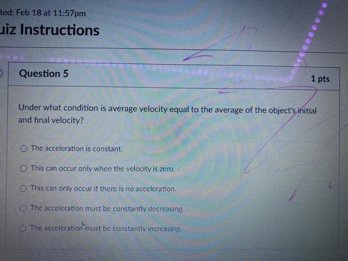 Solved ted: Feb 18 at 11:57pm uiz Instructions Question 5 1 | Chegg.com