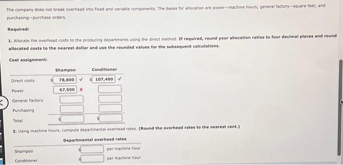 Solved Direct Method and Overhead Rates Jasmine Company | Chegg.com