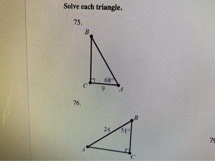 Solved Find All Angles Of Each Right Triangle 67 A Chegg Com