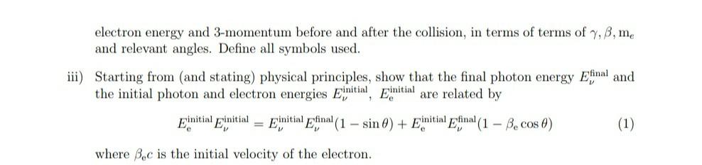 Solved An electron of energy Ee and a photon of energy E, | Chegg.com
