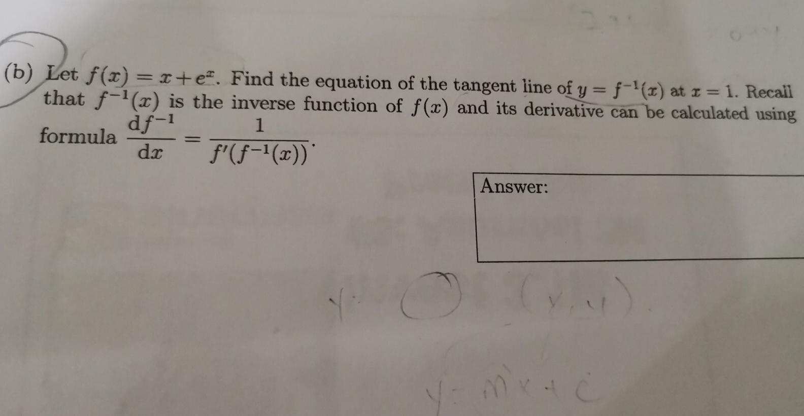 Solved Let F X X E X Find The Equation Of The Tangent Chegg Com