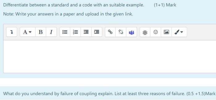 Solved (1+1) Mark Differentiate between a standard and a | Chegg.com