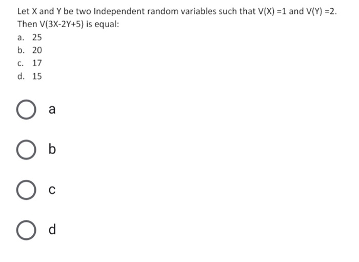 Solved Let X and Y be two Independent random variables such | Chegg.com