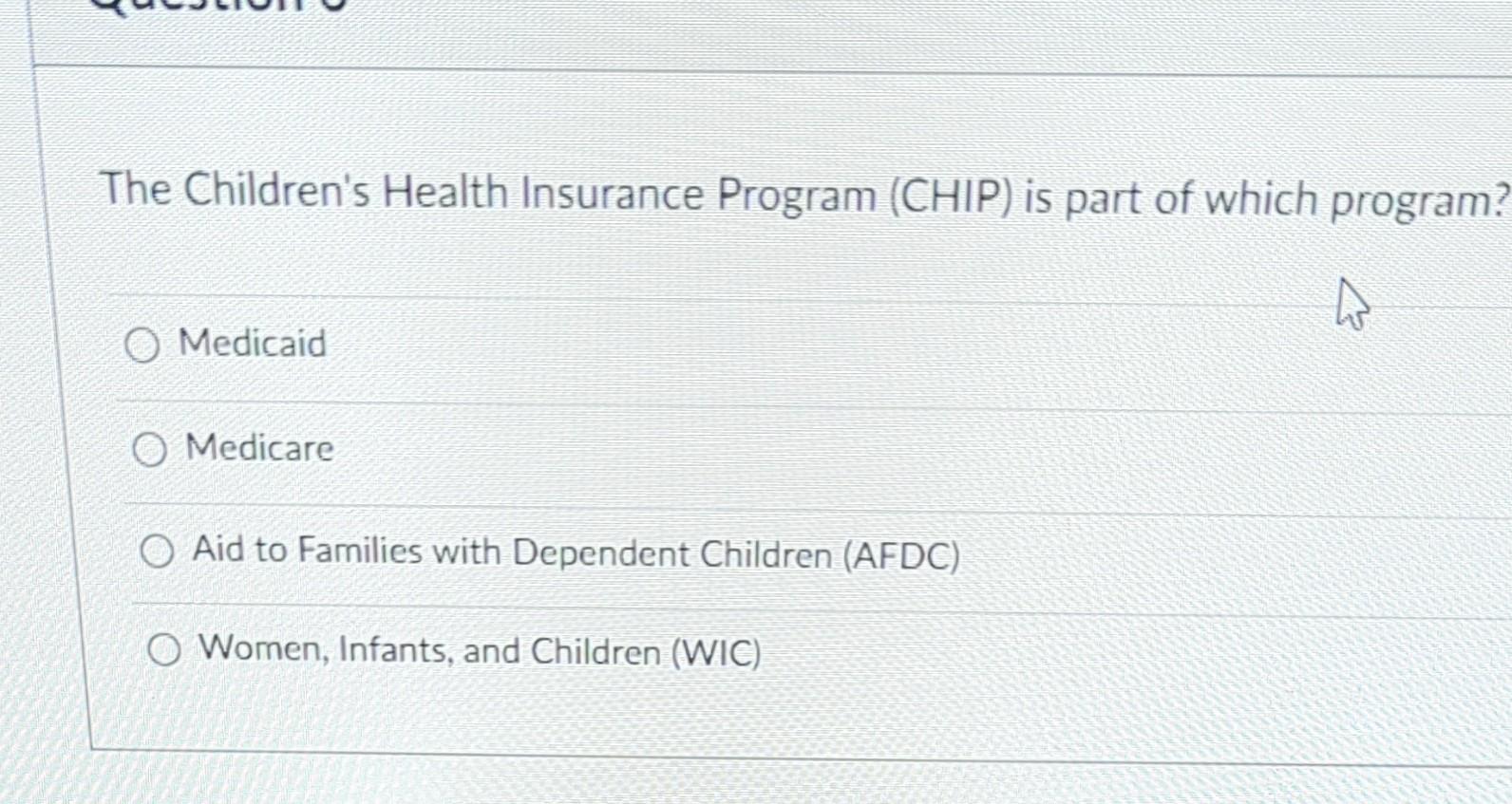 Solved The Children's Health Insurance Program (CHIP) is | Chegg.com